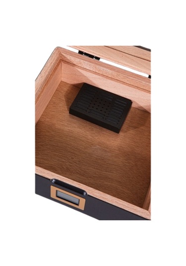 Premiumquality Siyah Camlı Sedir Küçük Humidor Puro Kutusu
