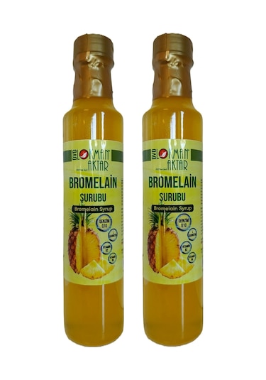 Bromelain Şurubu, Katkısız, Doğal, 250ml 2 Adet, Dvd Lokman Aktar