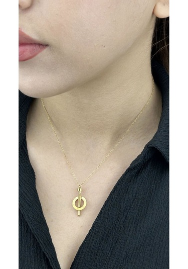 Çivi, Paslanmaz Çelik Kolye 217, Altın Renk Altın