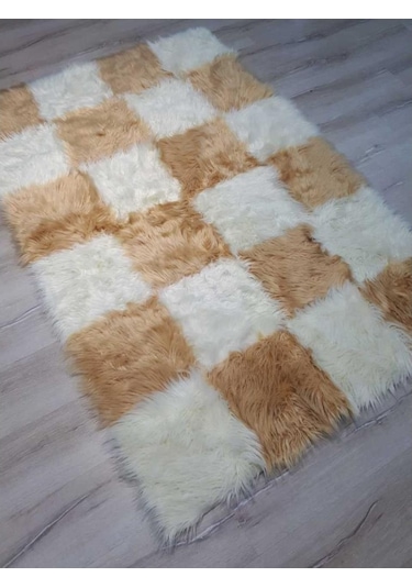 Yamalı Home Style Post Halı Krem Kahve 120 x 180 Cm