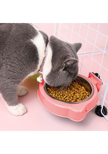 Sones Evcil Hayvan Mama Kasesi Köpek Kafesi Asılı Paslanmaz Çelik Sabit Kase