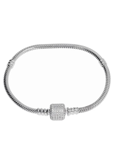 Kadın Taşlı Model Charm İçin Uygun Gümüş Bileklik 20 Cm Gümüş