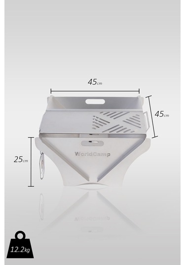 Duble Boy Portatif Mangal Ateş Kutusu Gri
