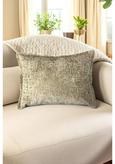 Kırlent İthal Kadife Kumaş - 35x50cm Yumuşak Dokulu Dekoratif Özel Tasarım Kırlent Kılıfı Ekru