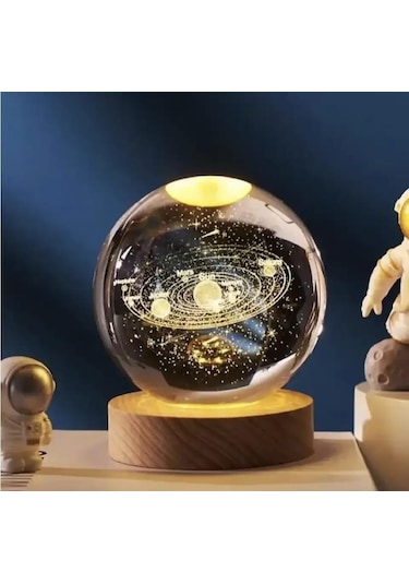 3d Işıklı Güneş Sistemi Led Kristal Küre-1267 Çok Renkli