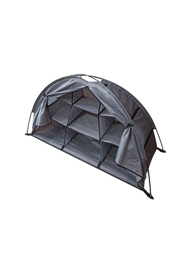 9 Bölmeli Katlanabilir Kamp Depolama Çadırı Ayakkabı Dolabı Seyahat Rv Giysi Düzenleyicisi Gri Gri Gri