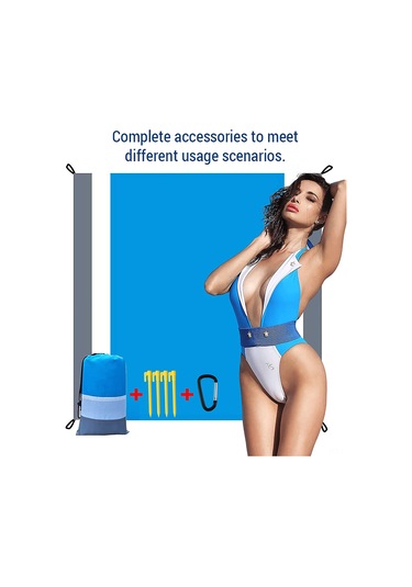 Shineyee 210x200cm Tpu Kaplı Dikişli Çadır Altı - Su Geçirmez, Katlanabilir, 4 Çivi İle Rüzgar Dayanıklı, Makine Yıkama Uygun, Gri-mavi-mavi Çok Renkli