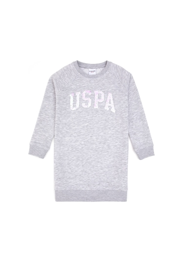 U.s. Polo Assn. Kız Çocuk Açık Gri Melanj Elbise Örme 50314313-vr091 Acık Grı Melanj