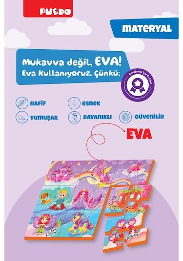 Puedo 36 Parça 9in1 Çift Taraflı Puzzle - Unicorn