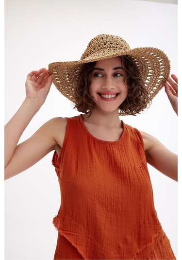 Pamuk Müslin Üçgen Bluz - Şık Ve Rahat Yaz Tasarımı Kiremit