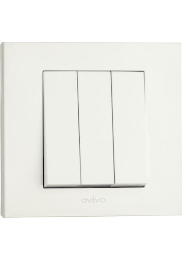 15 Adet Ovivo Grano Beyaz Üçlü Anahtar Çerçeve Dahildir