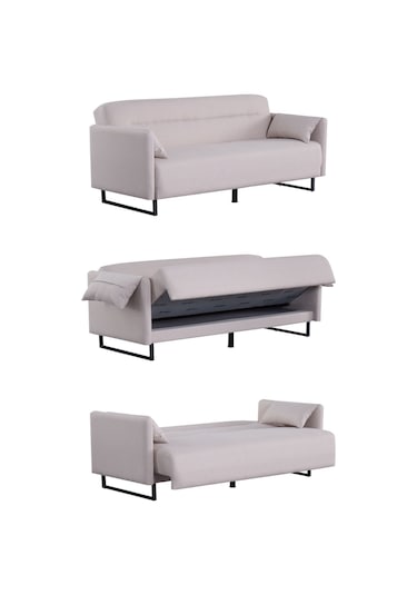 Kilim Mobilya Odin Üç Kişilik Yüksek Ayaklı Koltuk-kanepe Krem