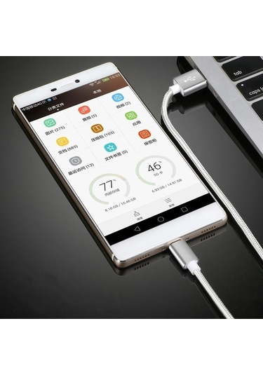 Süper Uzun 1M/2M/3M Hızlı Usb Şarj Kablosu 3 M For Android Gümüş