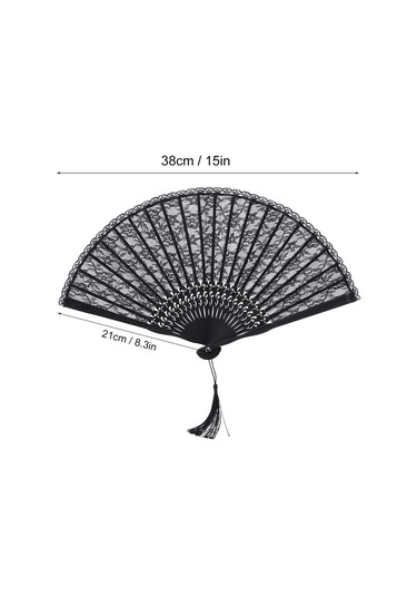 Shineyee Kadınlar İçin Bambu Saplı Siyah Dokuma Fantezi, Serinletici, Dekoratif, Ev Ofis Tören Dans Props, Taşınabilir Katlanabilir Plevne