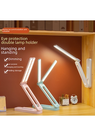 Yunboo Göz Koruyucu Çift Işıklı Çalışma Lambası - Çok Fonksiyonlu, Katlanabilir, Şarj Edilebilir 4000mah - Ev, Dormitorya Ve Ofis İçin Beyaz Diğer