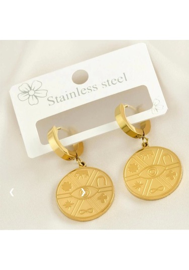 Göz Çelik Küpe Çok Renkli