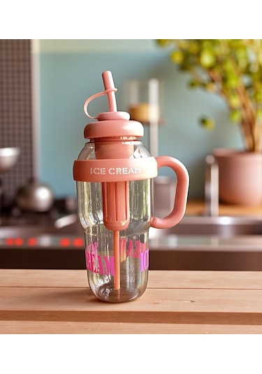 1300 Ml Kulplu Suluk Matara Detox Ve Soğuk İçecek Şişesi Pipetli Suluk Taşınabilir Bpa İçermez Yavruağzı