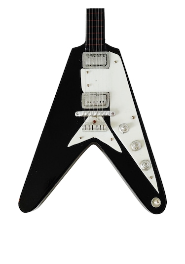 El Yapımı 1/4 Ölçek Minyatür Elektro Gitar Gibson Flying V Black