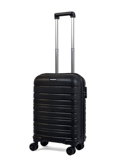 Karbon PP Seyahat Valizi Horizon Serisi Kırılmaz Bavul, Siyah - Kabin Boy Siyah