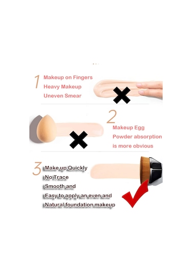 Moveevo Düz Üst Temel Fırçası Makyaj Fırçası Sıvı Krem Pudrayı Karıştırmak İçin Yüz Fırçası Koruyucu Kılıflı Kozmetik Fırçası