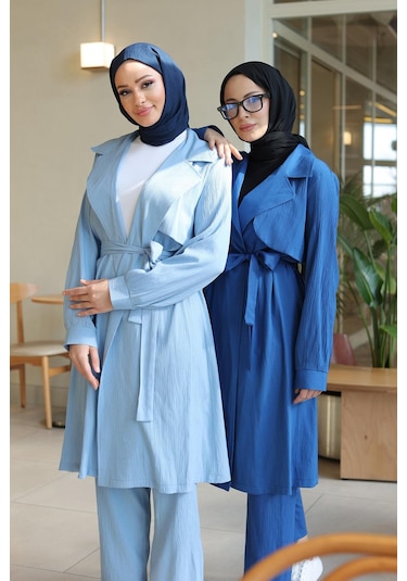 Ay Parça Detaylı Takım Bebe Mavisi Bebemavisi Bebek Mavisi