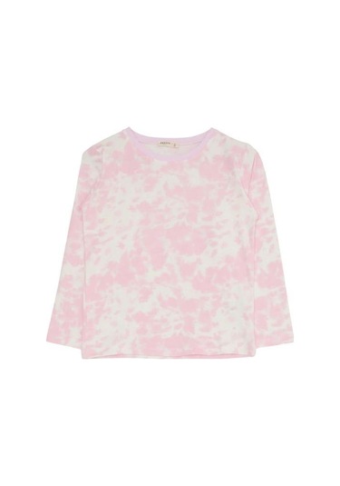 Kız Çocuk Batik Desenli Pamuklu Pijama Takımı-13678 Pembe