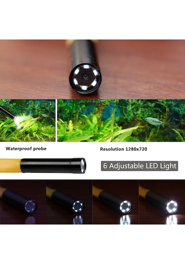 Newdaki 10 M Sarı Sert Tel 1200 Piksel 2 Mp Endoskop Wifi Yılan Kamera