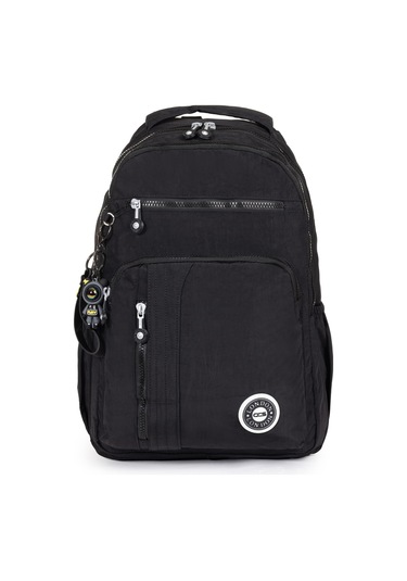 Modern Tarzda Su Geçirmez Krınkil Kumaş Okul Sırt Çantası Hafif, Konforlu Ve Fonksiyonel Tasarım - Siyah Siyah