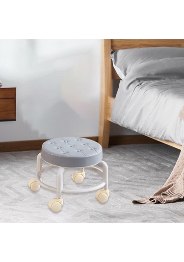 Suntek Düşük Tekerlekli Koltuk Pu Deri Yastıklı Küçük