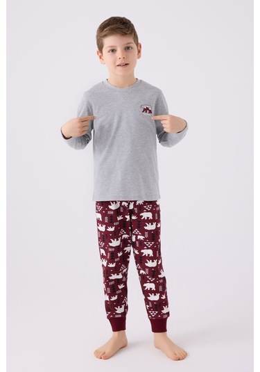 Arnetta Erkek Çocuk Gri Pijama Takımı 5274-45523 Gri
