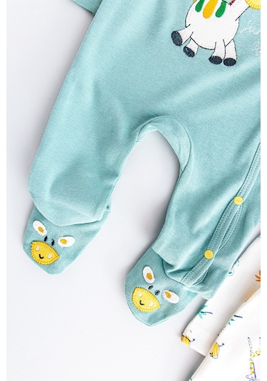 Babymod Zürafa Figürlü Uzun Kollu İkili Bebek Tulum 001