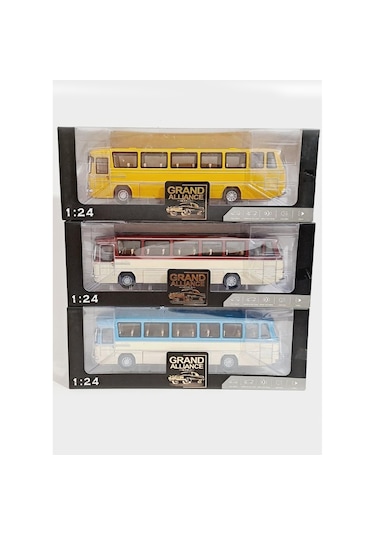 1:43 Ölçek Mercedes Benz O302 Otobüs Kırmızı/bej
