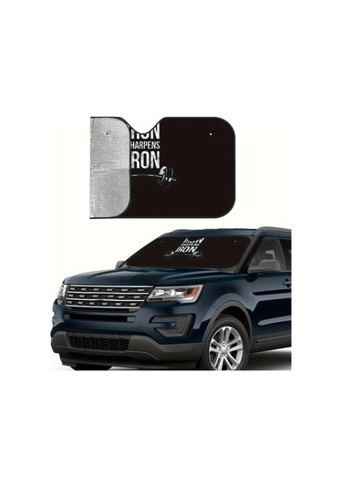 Xuweiwei Kişiselleştirilmiş Uv Korumalı Araba Güneşliği Demir Sharpen Demir Siyah Polyester