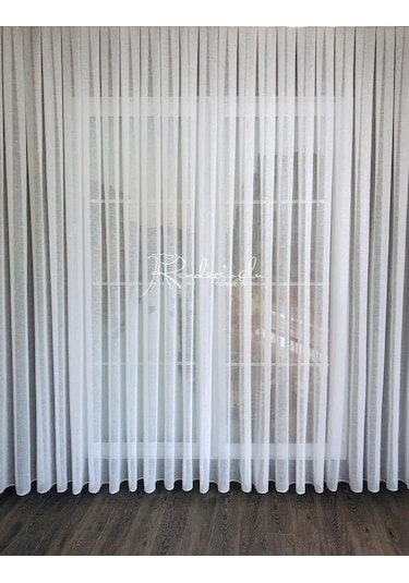 Tül Perde Simli Keten Pırıltı Iplik Etek Kurşun Sarım Ekru