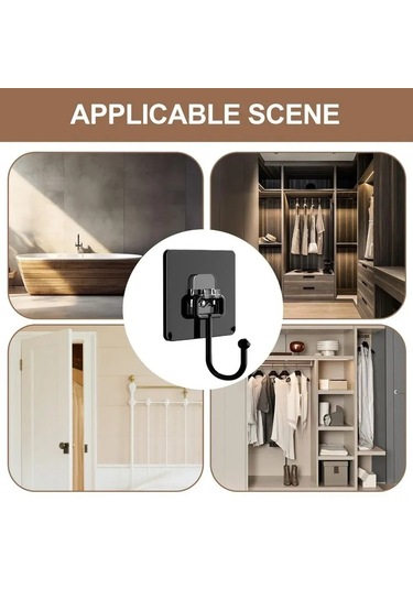 Konesam Banyo Krokosu 5'li Set - Su Geçirmez, Yüksek Dayanıklı, Deliksiz Kurulum, Pvc+metal Malzeme, Siyah Renk Diğer