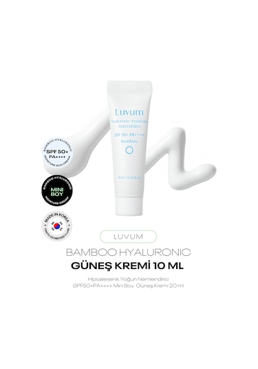 Mini Boy Bambu Özü Ve Bitkisel Hyalüronik Asit Nemlendirici Güneş Kremi Luvum Bamboo Sun 10 Ml