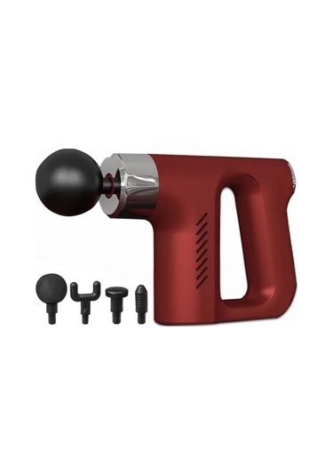 Yüksek Güçlü 4 Farklı Başlıklı Hızlı Şarjlı Kas Ve Vücut Masaj Tabancası Yeşil