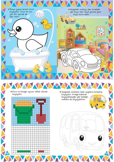 12 Adet Kuru Boya Hediyeli 10 Kitaplı Eğitici Ve Etkinlikli Boyama Seti