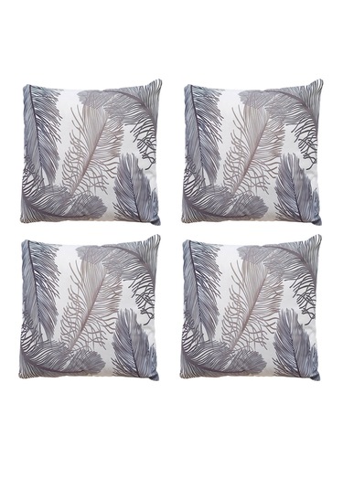 Modern Tarz Dijital Baskılı 4 Lü Dekoratif Kırlent Kılıfı Seti 43x43 Cm Şık Ve Renkli Tasarımlar Gri