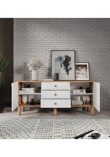 Afilli Bohem Konsol 3 Çekmeceli 2 Kapaklıtamamı Mdf