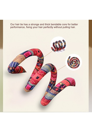 Dofolink Kırmızı Spiral Saç Bağı - Kıvrılabilir Külot Saç Teli - Etnik Stili Yüksek马尾 İçin - Saklama Çantası İle - Model 71770 Kırmızı