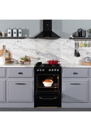 Vestel SF 8400 Retro 66 LT Ocaklı Solo Fırın Siyah