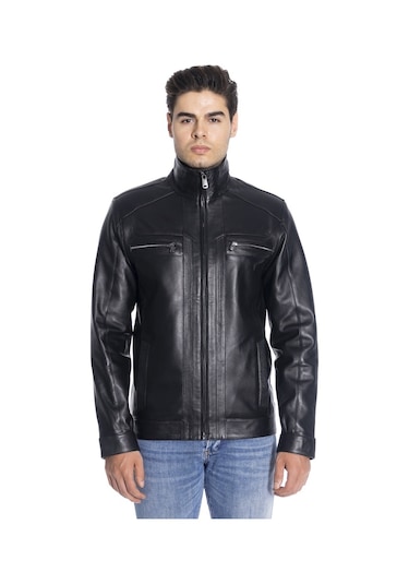 Derinss Der166 Hakiki Deri Erkek Siyah Mont
