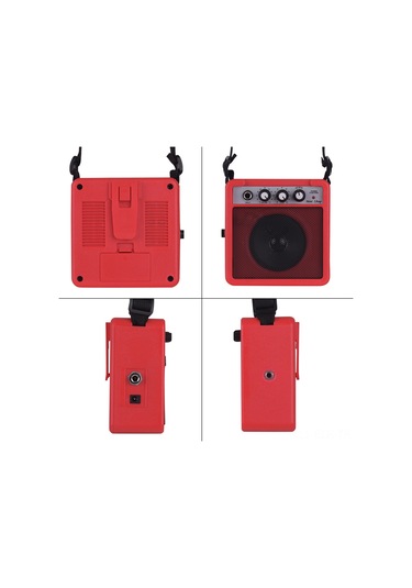 Xindoker 5w Taşınabilir Gitar Amfi, Overdrive Fonksiyonu, Ses Ayar Kontrolleri, Askı Şeridiyle Kırmızı Pil Dahil Değil