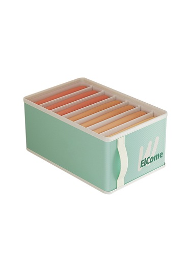 Cbtx Büyük 7 Bölmeli Katlanabilir Neme Dayanıklı Pantolon Saklama Kutusu - Açık Yeşil