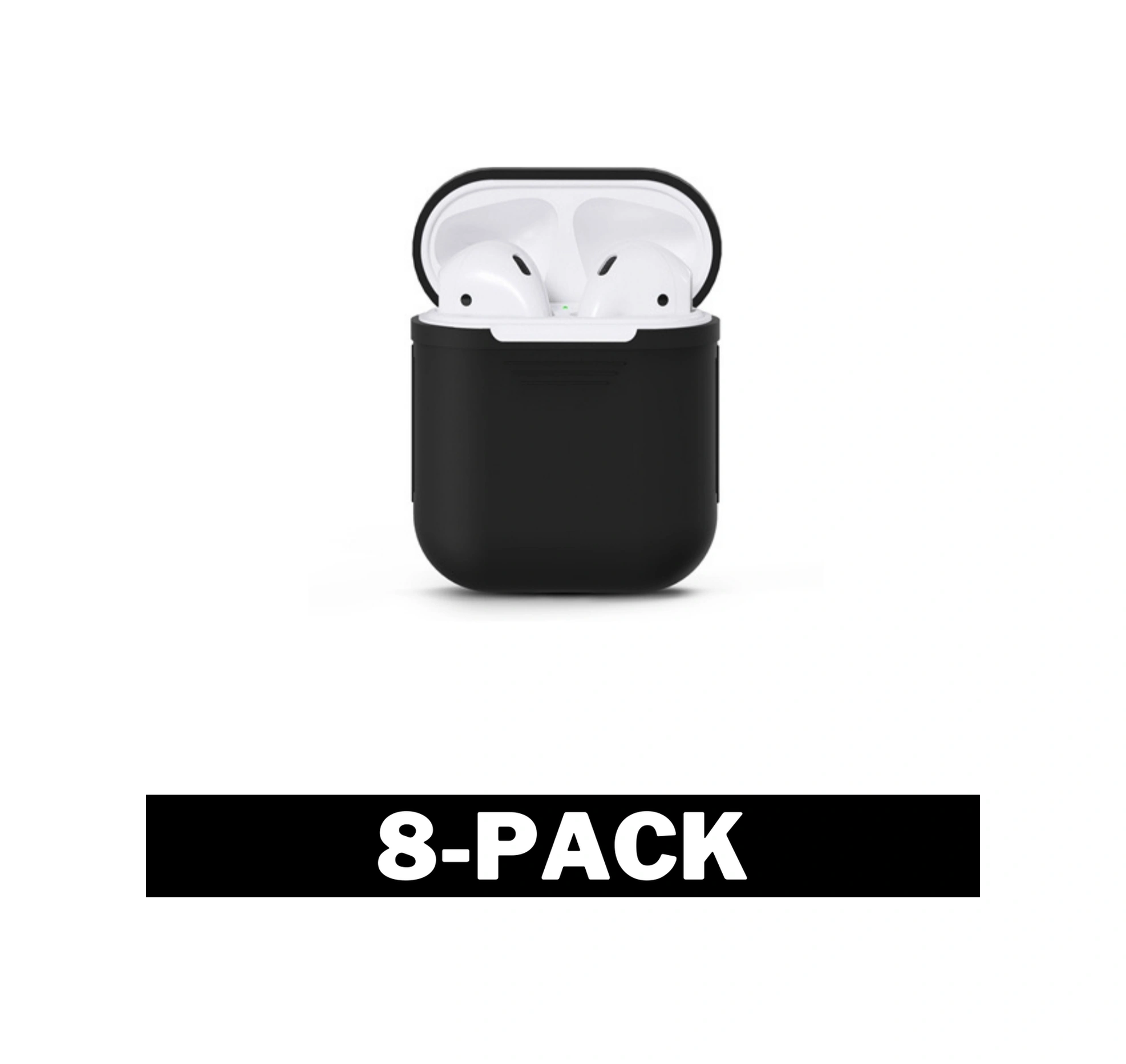 Airpod Silikon Kılıf, Çoklu Renkler, Siyah 8'li Paket Siyah