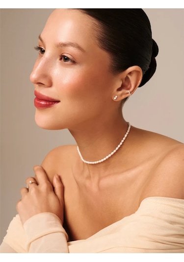 Miestilo 925 Ayar Gümüş Tekli Kolay Takılan Kaşır Küpe 40818573 beyaz