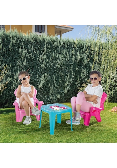 Dolu Oyuncak 2503 Unicorn Masa ve 2'li Sandalye Seti