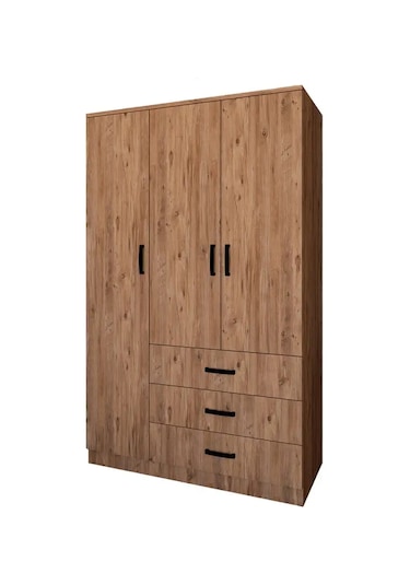 Easy Atlantik Çam 3 Kapılı 3 Çekmeceli Çok Amaçlı Elbise Dolabı Atlantik Çam