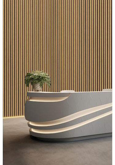 Mdf Ahşap Akustik Duvar Paneli 60x275 Cm - Yeni Meşe 60x275